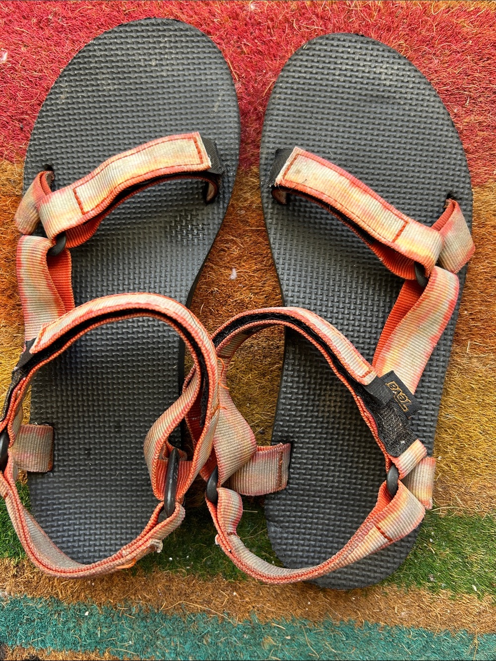 Teva Women's Orange and Black Sport Sandals